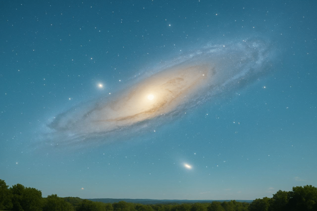 Andromeda vista dalla Terra tra 3-4 miliardi di anni