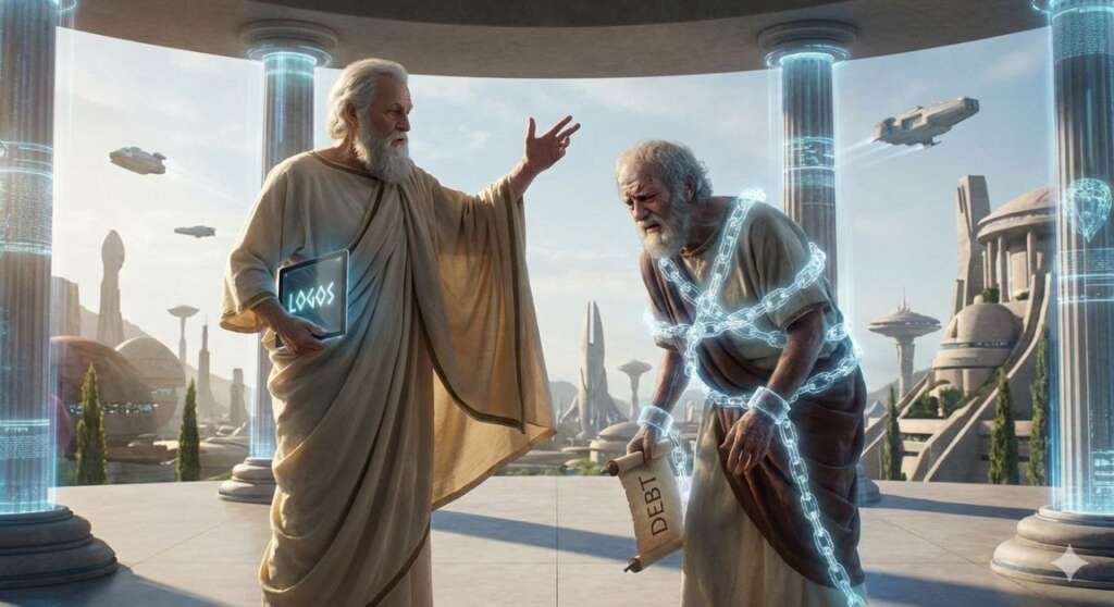 Dialogo immaginario tra un Uomo libero (Abramo) ed uno virtualmente incatenato (Biagio):