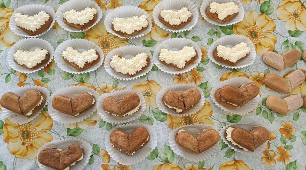 1° strato dei cuori al tiramisù