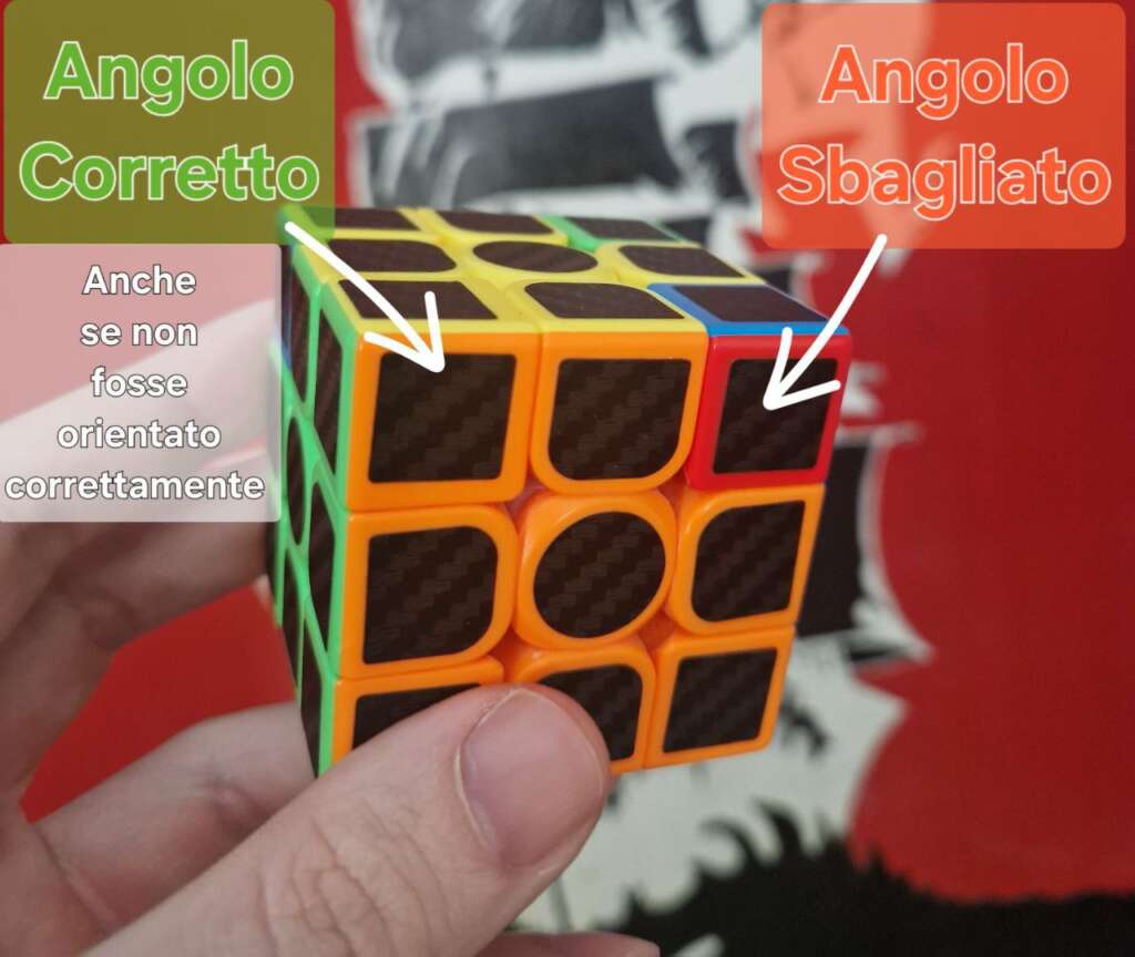 Cubo di Rubik nella posizione corretta per eseguire l'algoritmo